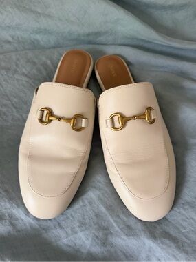 Women's Cream Leather Horsebit Mikes